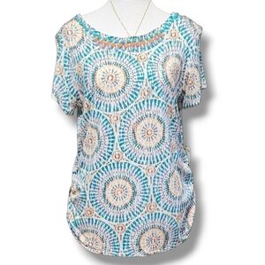 Ruby Road Favorites NWT Beaded Round Neck Line Short Sleeve Blouse